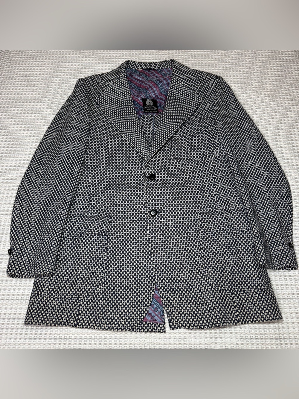 Vintage 70s Cricketeer Men Wool Sport Coat Academia Check Tweed Classic Hipster